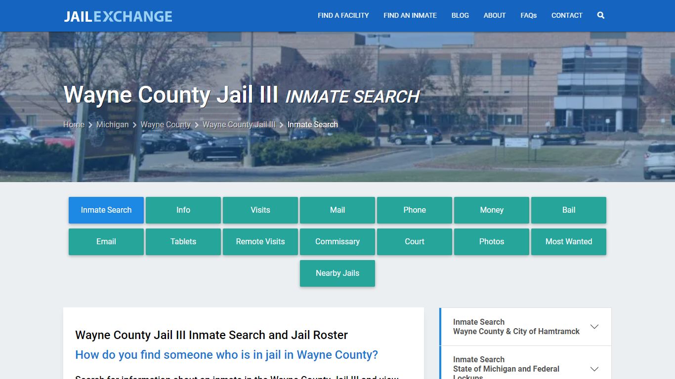 Inmate Search: Roster & Mugshots - Wayne County Jail III, MI